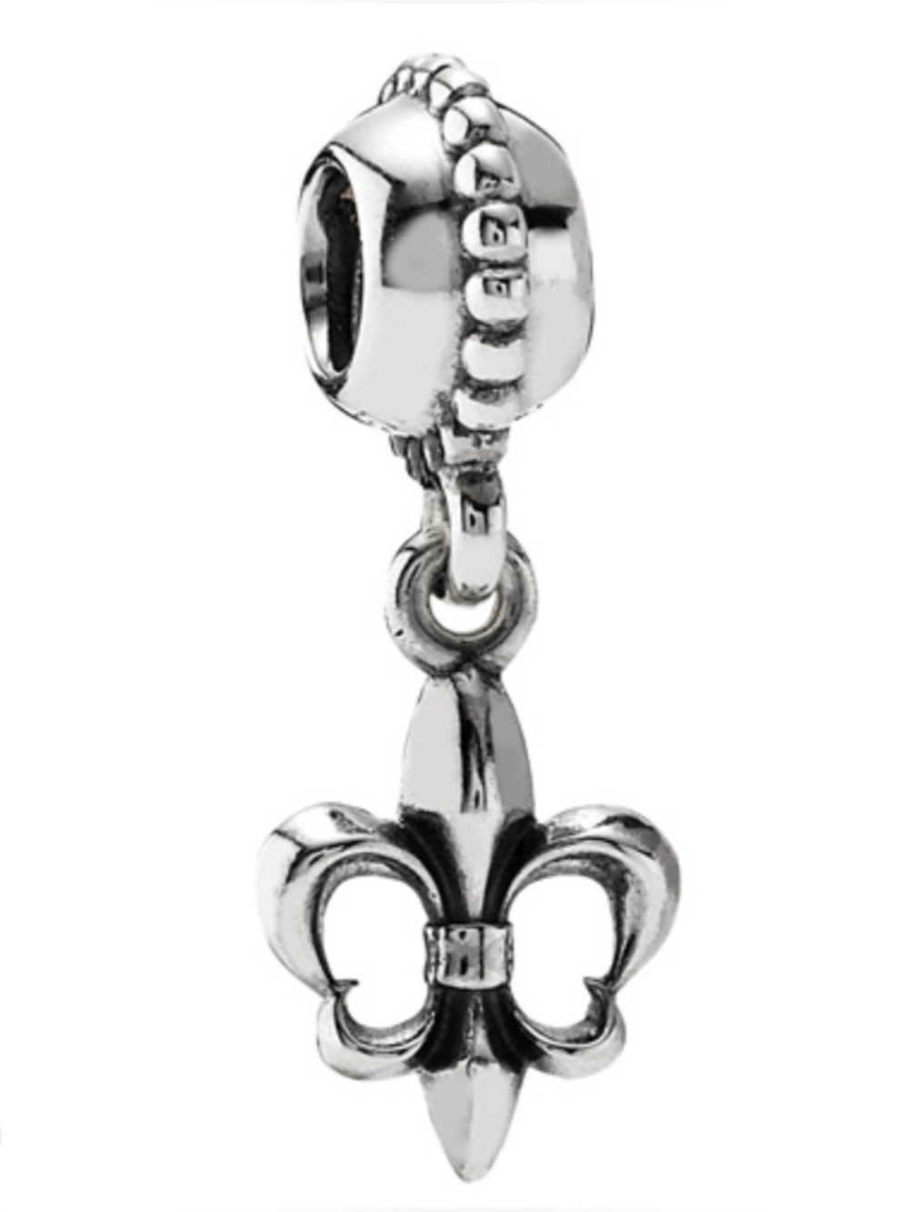 Pandora Fleur De Lis Dangle Charm/Bead Sterling Silver Authentic Retired